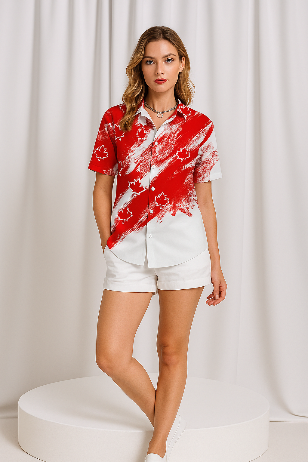 Half sleeves Canada Shirt for Women