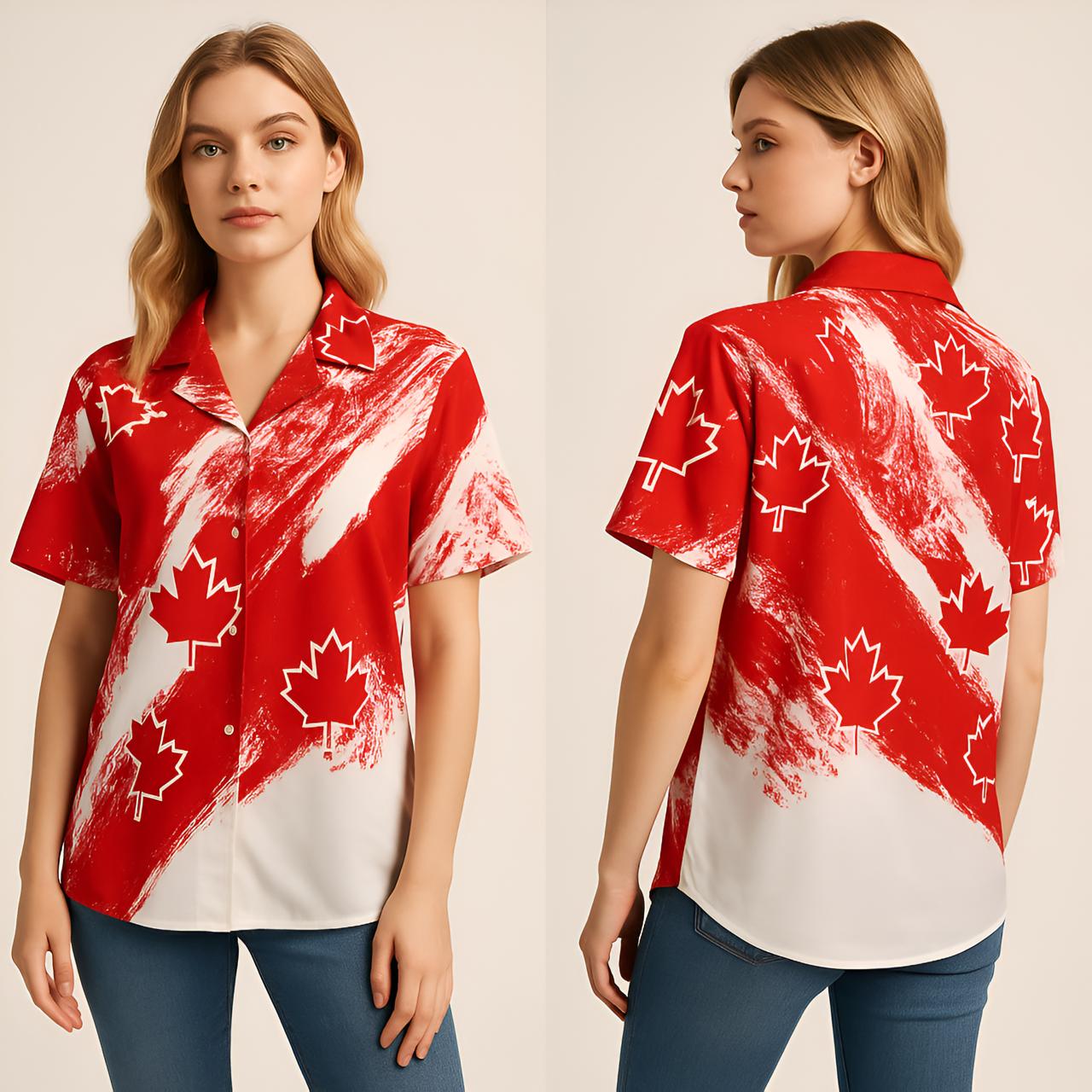 Half sleeves Canada Shirt for Women