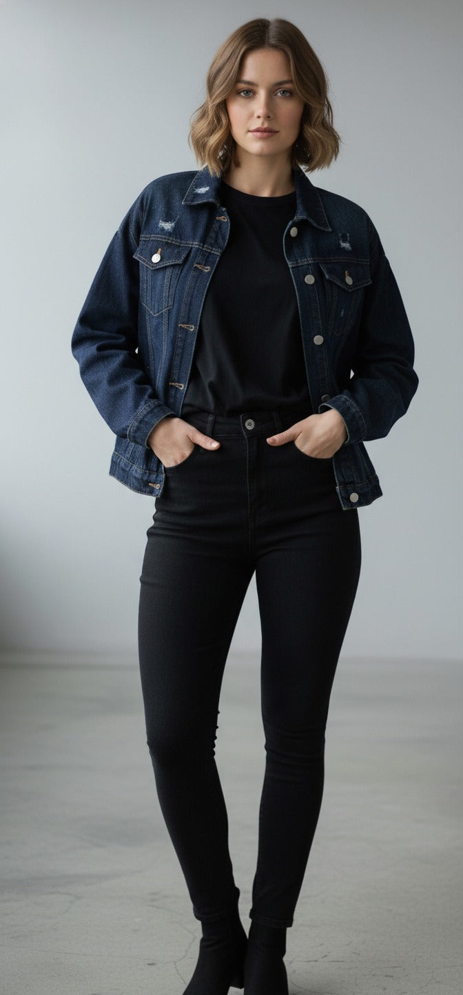 Classic style Denim Washed Denim Jacket