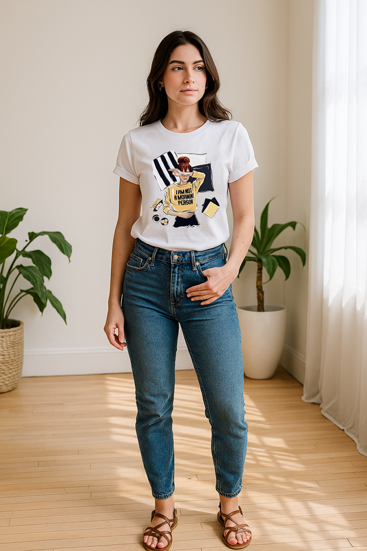 Short-sleeves O-neck "I am not a morning person" Tee