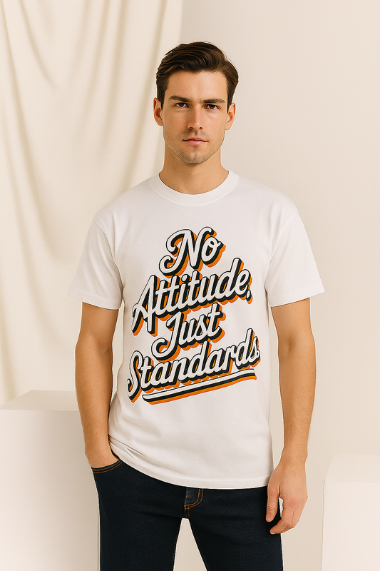 No Attitude White T-shirt