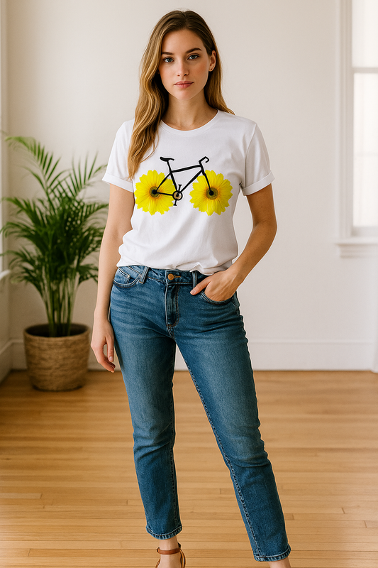 Short-sleeve Sunflower O-neck Tee